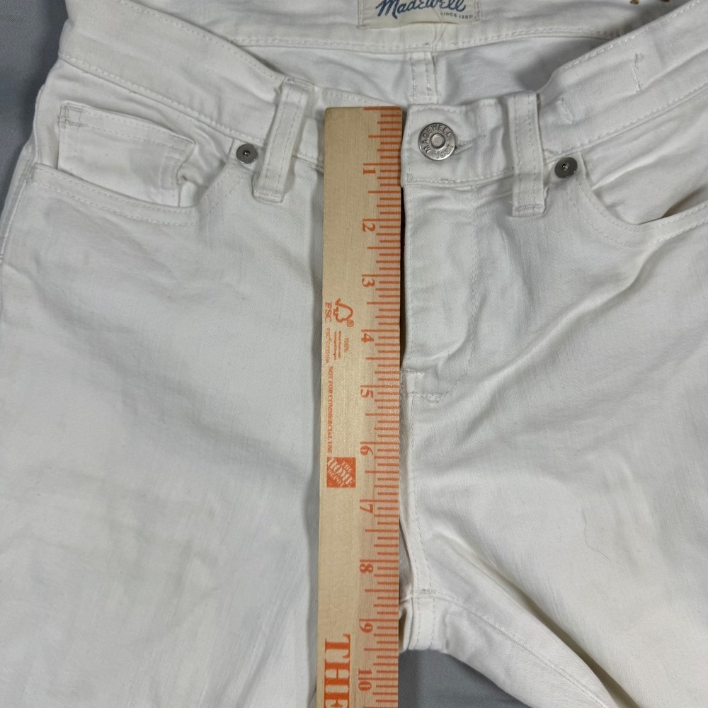 Madewell High Riser Skinny Jeans White Straight Leg Denim Women's 25 Boho - Picture 9 of 12
